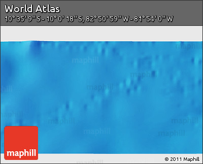 Physical 3D Map of the Area around 10° 17' 43" S, 82° 22' 30" W