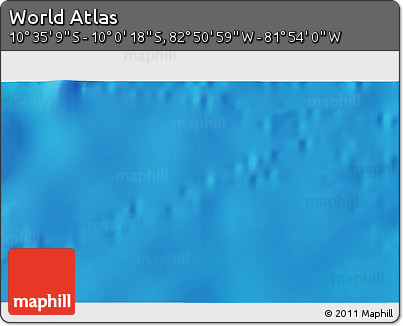 Physical 3D Map of the Area around 10° 17' 43" S, 82° 22' 30" W