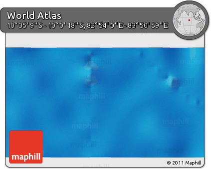 Shaded Relief 3D Map of the Area around 10° 17' 43" S, 83° 22' 30" E