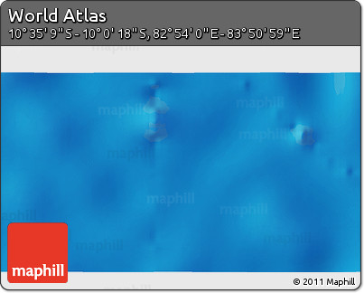 Shaded Relief 3D Map of the Area around 10° 17' 43" S, 83° 22' 30" E