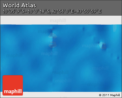 Shaded Relief 3D Map of the Area around 10° 17' 43" S, 83° 22' 30" E