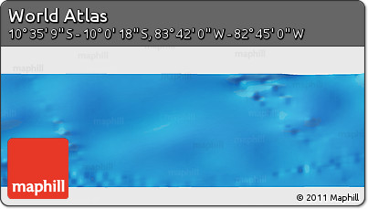 Shaded Relief Panoramic Map of the Area around 10° 17' 43" S, 83° 13' 29" W