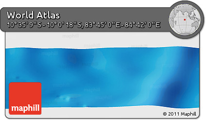Physical Panoramic Map of the Area around 10° 17' 43" S, 84° 13' 29" E