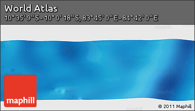 Physical Panoramic Map of the Area around 10° 17' 43" S, 84° 13' 29" E