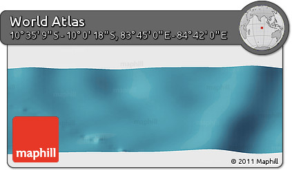 Satellite Panoramic Map of the Area around 10° 17' 43" S, 84° 13' 29" E