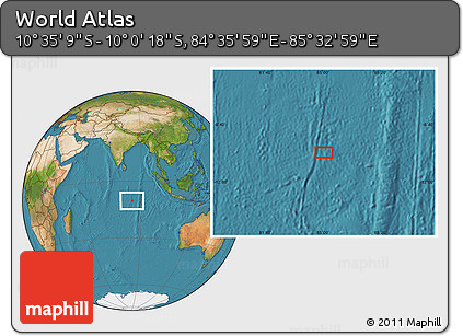 Satellite Location Map of the Area around 10° 17' 43" S, 85° 4' 29" E