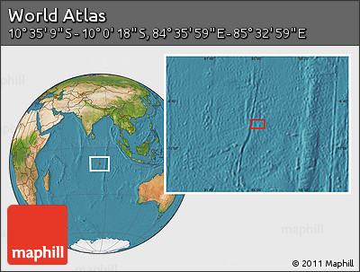 Satellite Location Map of the Area around 10° 17' 43" S, 85° 4' 29" E