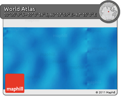 Physical 3D Map of the Area around 10° 17' 43" S, 86° 46' 30" E