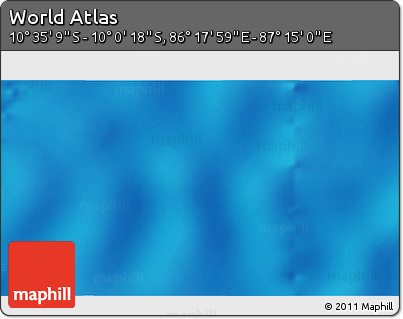Physical 3D Map of the Area around 10° 17' 43" S, 86° 46' 30" E