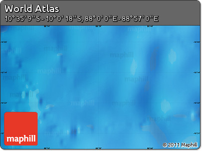 Physical Map of the Area around 10° 17' 43" S, 88° 28' 29" E