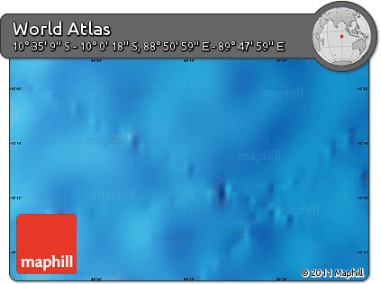 Physical Map of the Area around 10° 17' 43" S, 89° 19' 29" E
