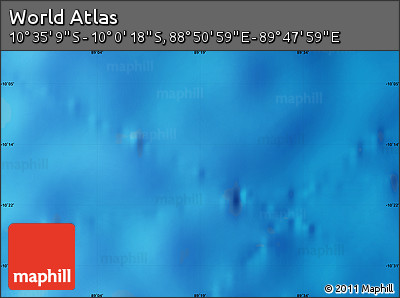 Physical Map of the Area around 10° 17' 43" S, 89° 19' 29" E