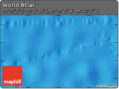 Shaded Relief Map of the Area around 10° 17' 43" S, 89° 10' 30" W
