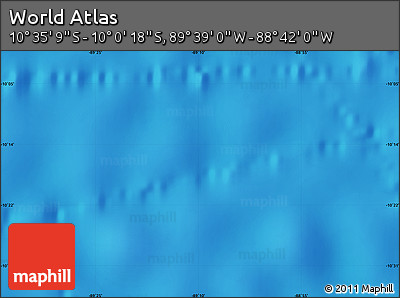Shaded Relief Map of the Area around 10° 17' 43" S, 89° 10' 30" W