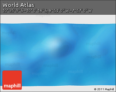Physical 3D Map of the Area around 10° 17' 43" S, 8° 25' 30" W