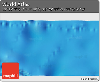 Physical 3D Map of the Area around 10° 17' 43" S, 90° 52' 30" W