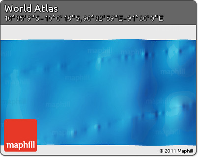Shaded Relief 3D Map of the Area around 10° 17' 43" S, 91° 1' 30" E