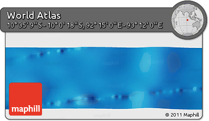 Physical Panoramic Map of the Area around 10° 17' 43" S, 92° 43' 29" E