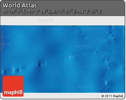 Shaded Relief 3D Map of the Area around 10° 17' 43" S, 93° 34' 29" E
