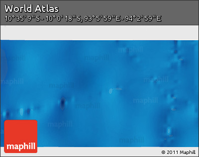 Shaded Relief 3D Map of the Area around 10° 17' 43" S, 93° 34' 29" E