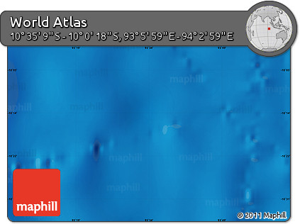 Physical Map of the Area around 10° 17' 43" S, 93° 34' 29" E