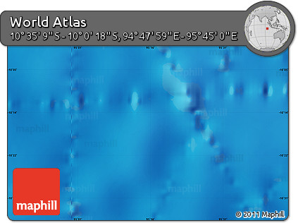 Shaded Relief Map of the Area around 10° 17' 43" S, 95° 16' 30" E