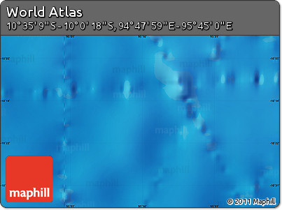 Shaded Relief Map of the Area around 10° 17' 43" S, 95° 16' 30" E