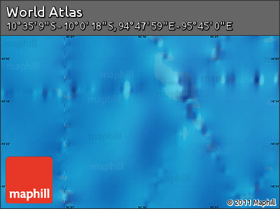 Shaded Relief Map of the Area around 10° 17' 43" S, 95° 16' 30" E