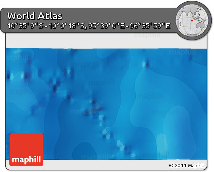 Political 3D Map of the Area around 10° 17' 43" S, 96° 7' 30" E