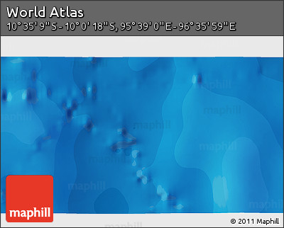 Political 3D Map of the Area around 10° 17' 43" S, 96° 7' 30" E