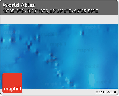 Shaded Relief 3D Map of the Area around 10° 17' 43" S, 96° 7' 30" E