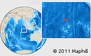 Shaded Relief Location Map of the area around 10° 17' 43" S, 96° 7' 30" E