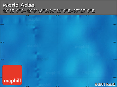Physical Map of the Area around 10° 17' 43" S, 96° 58' 29" E