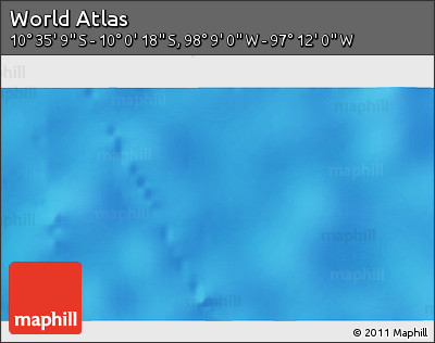 Physical 3D Map of the Area around 10° 17' 43" S, 97° 40' 30" W