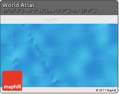 Physical 3D Map of the Area around 10° 17' 43" S, 97° 40' 30" W