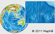 Physical Location Map of the area around 10° 17' 43" S, 98° 40' 30" E