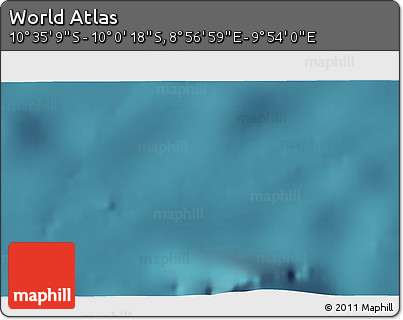 Satellite 3D Map of the Area around 10° 17' 43" S, 9° 25' 30" E