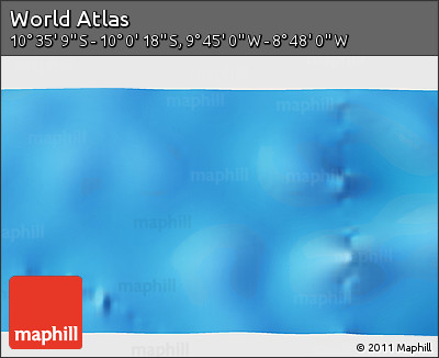 Physical 3D Map of the Area around 10° 17' 43" S, 9° 16' 30" W