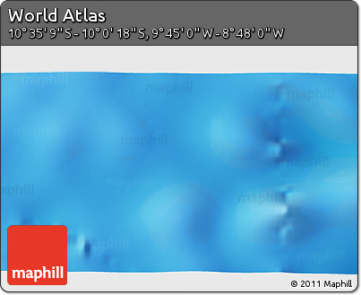 Physical 3D Map of the Area around 10° 17' 43" S, 9° 16' 30" W