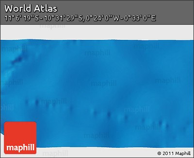 Shaded Relief 3D Map of the Area around 10° 48' 54" S, 0° 4' 30" E