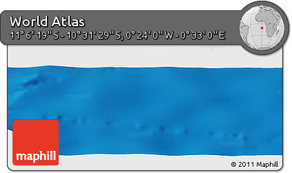 Physical Panoramic Map of the Area around 10° 48' 54" S, 0° 4' 30" E