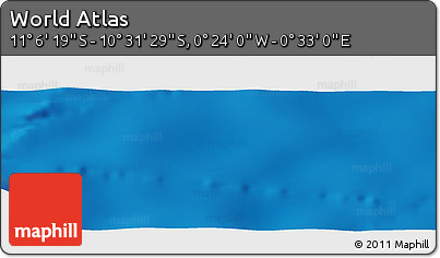 Physical Panoramic Map of the Area around 10° 48' 54" S, 0° 4' 30" E
