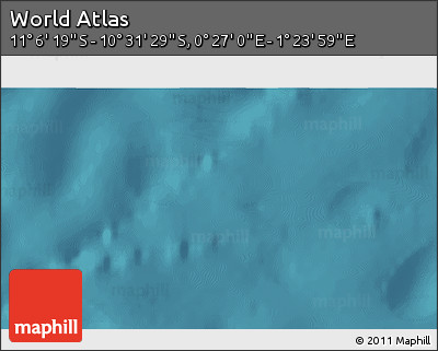 Satellite 3D Map of the Area around 10° 48' 54" S, 0° 55' 29" E