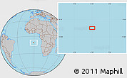Gray Location Map of the area around 10° 48' 54" S, 0° 46' 30" W