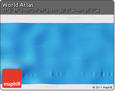Shaded Relief 3D Map of the Area around 10° 48' 54" S, 100° 13' 29" W