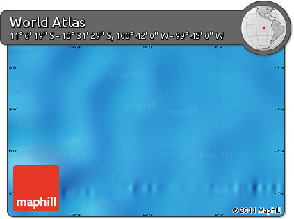 Physical Map of the Area around 10° 48' 54" S, 100° 13' 29" W