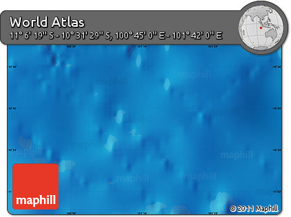 Physical Map of the Area around 10° 48' 54" S, 101° 13' 29" E