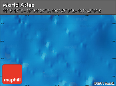 Physical Map of the Area around 10° 48' 54" S, 101° 13' 29" E