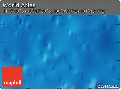 Physical Map of the Area around 10° 48' 54" S, 101° 13' 29" E