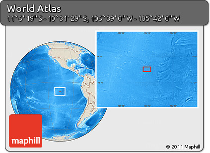 Shaded Relief Location Map of the Area around 10° 48' 54" S, 106° 10' 30" W